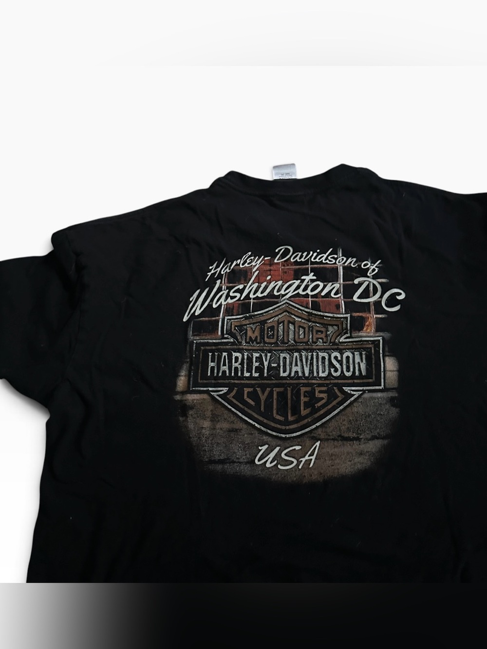 Harley Davidson Washington DC Motorcycle Pin Up Girl Tee Shirt Mens 2XL - Picture 4 of 6